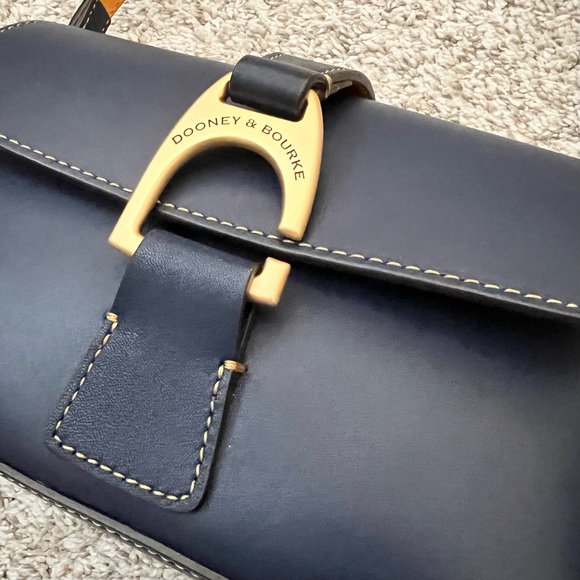 Dooney & Bourke Kyra Shoulder Bag Handbag Purse Midnight Blue Navy leather - Picture 14 of 16